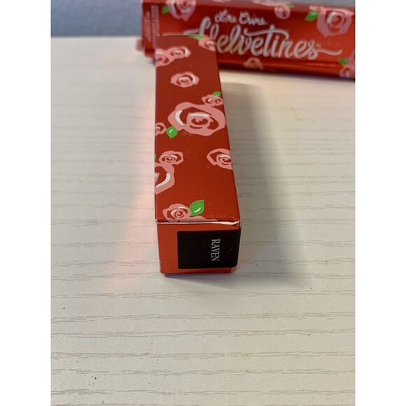 2X Lime Crime Velvetines Liquid Matte Lipstick RAVEN Dark Purple NEW Set Full SZ - Picture 3 of 5